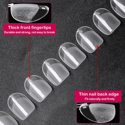 510pc Extra Short Oval Nail Tips, Soft Gel Nail Tip XS Fake Nails Oval Artificial Fingernail, 15 Sizes Full Cover Clear Press on Nail Short Acrylic Nails Tips for Nail Extension, Press Nails Making