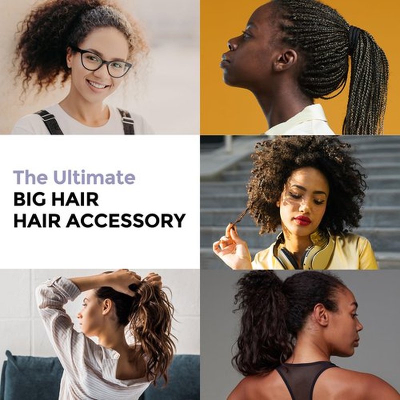 Qooocy Long & Curly Fit Hair Ties - Damage Free Hair Ties - Seamless Long Thick Elastics Hair Accessories - No Snagging, Dents, or Breakage (15 Count), Classic