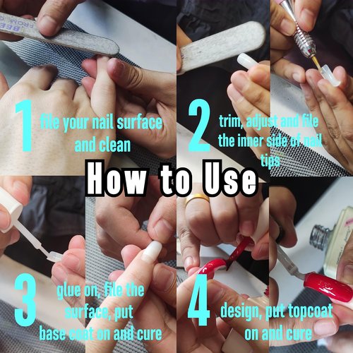 NOVO OVO Halloween 100 pcs Long Hawk Curved Nail tips, Clear Cystal Extra Super Extreme Deep Curve Half Cover Tapered Square Eagle Claw Soft Gel False Nail Extension for Acrylic Nails x10 Sizes in Box