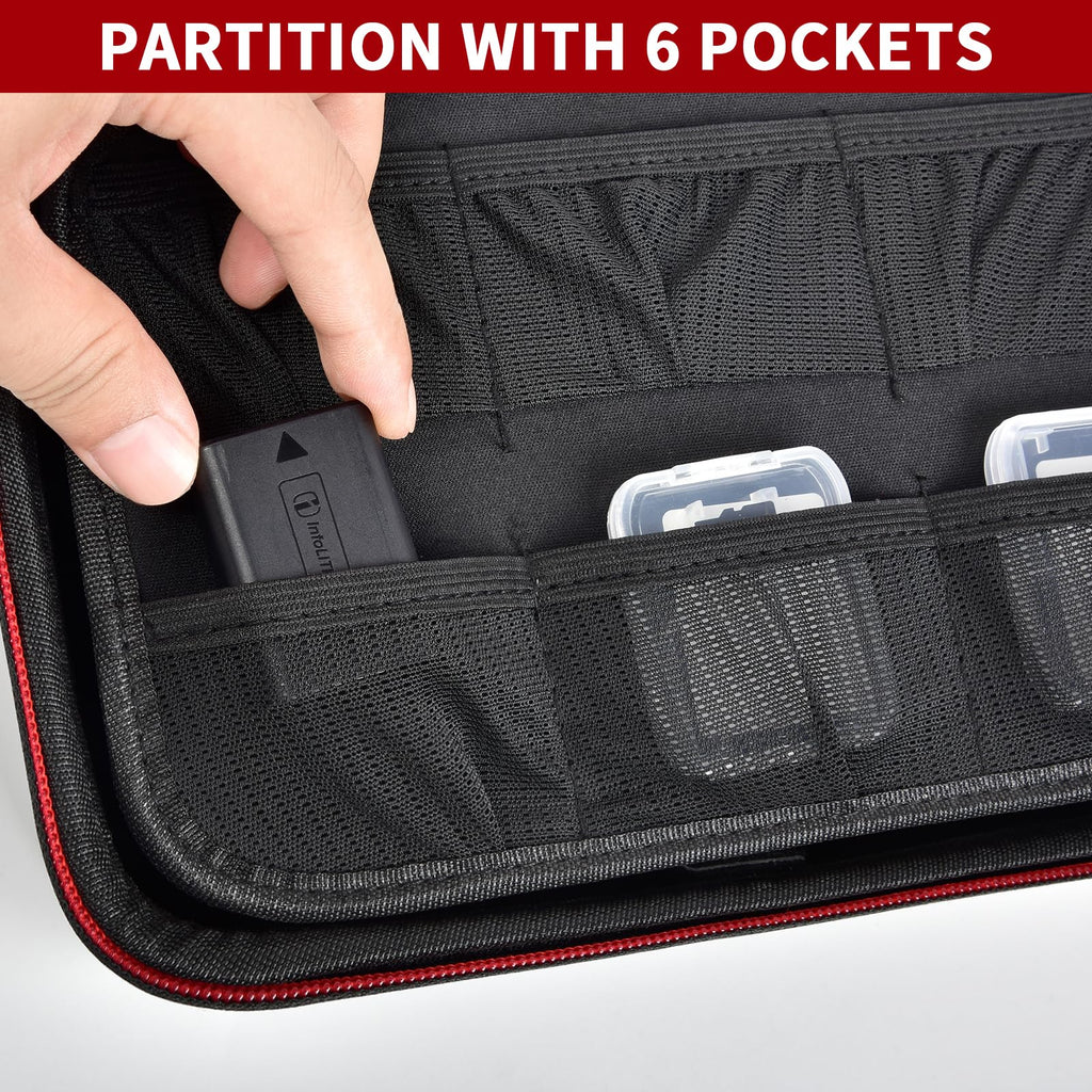 GWCASE Shockproof Lightweight Crossbody Bag for Canon T7/R50/R50V/R100 Mark II/R10/R5/R6 - Exact Fit EVA Case Holds Camera + SD Card, Battery & Charging Gear, L-Box Only