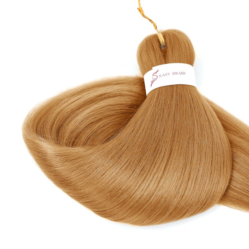 WacanDan Honey Blonde Braiding Hair Pre stretched 16 Inch 3 Packs, 27# Professional Soft Yaki Texture Long Braid Extensions, Hot Water Setting for Box Braids Twist & Crochet Braids