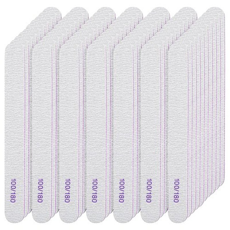 200 Pcs Nail Files 100/180 Grit Double Sides Emery Boards Reusable Nail Files for Acrylic Nails Professional Manicure Tools for Natural Nails Acrylic Nails Home and Salon Supplies (Oval)
