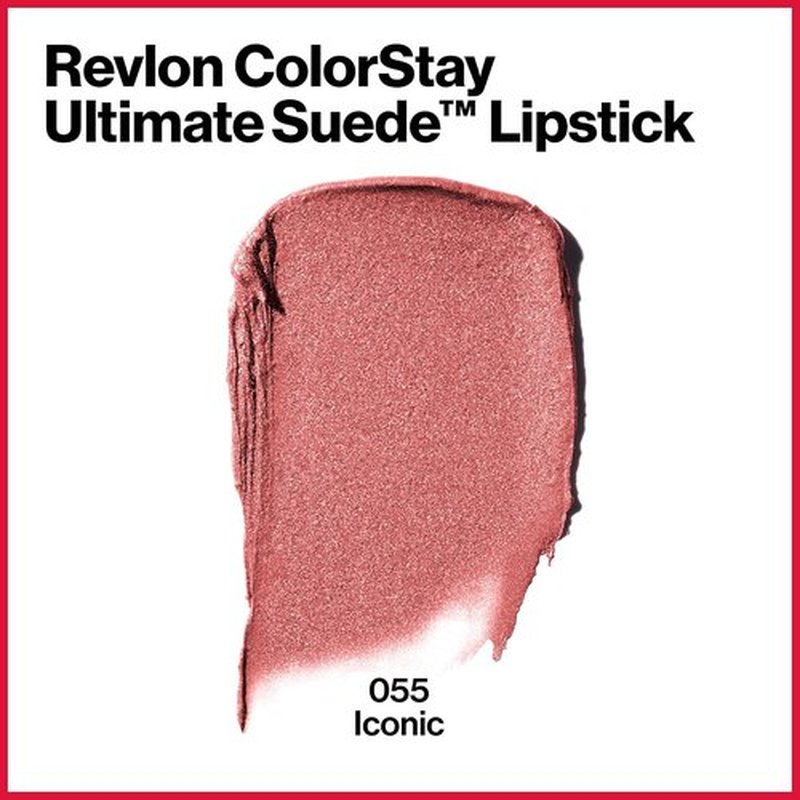 REVLON ColorStay Ultimate Suede Lipstick - High Impact Moisturizing Formula, Iconic 055, 0.09 Oz