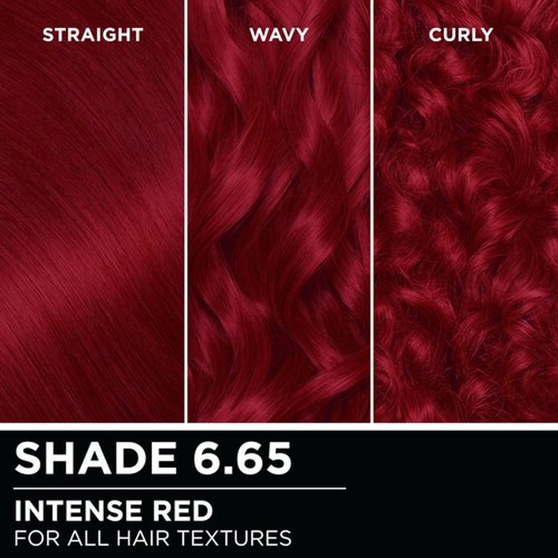 Garnier Olia Hair Color, Oil Powered Ammonia Free Permanent Hair Dye for Long-Lasting Color, 6.65 Intense Red, 2 Dye Kits