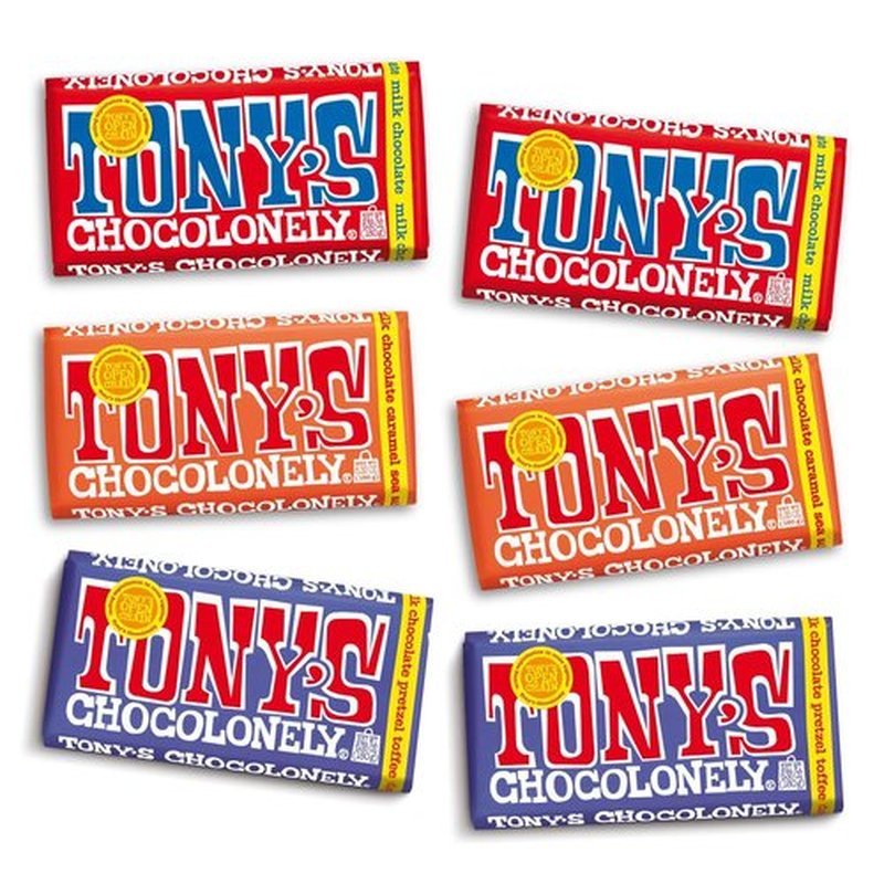 Tony's Chocolonely Milk Chocolate Bundle - Fairtrade & B Corp Certified, No Artificial Flavoring - 6 Bars, 6.35 Oz