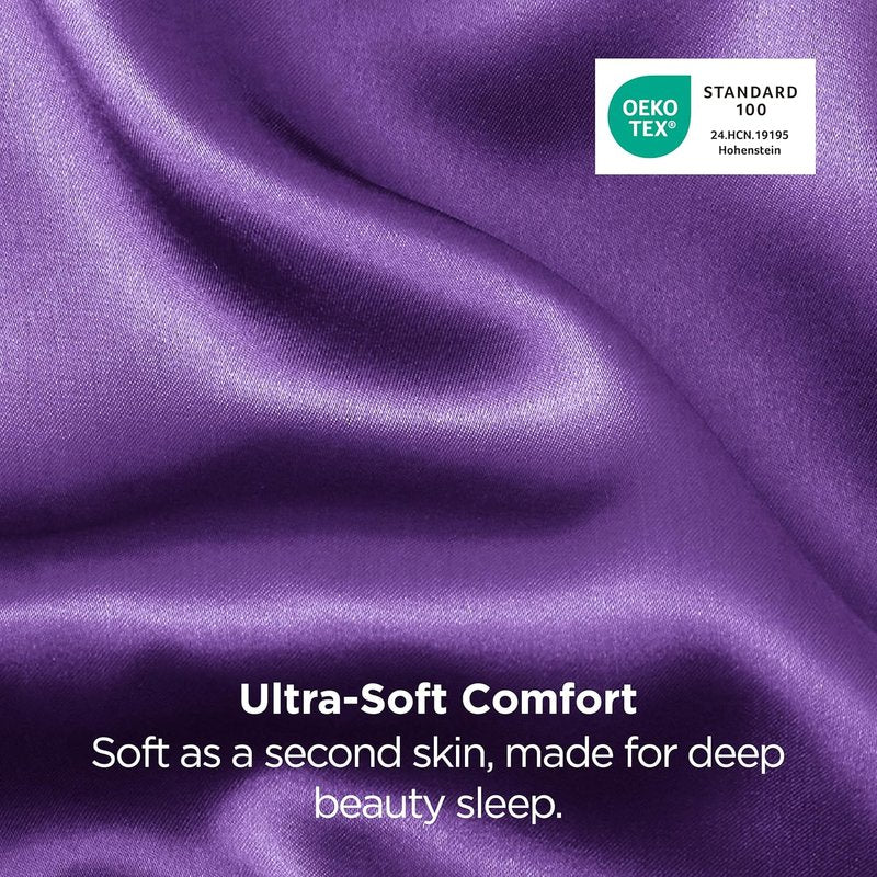 Bedsure Satin Pillowcase - Luxurious Silk-Like Feel | Standard Size 20x26 Inches, Purple, 2-Pack