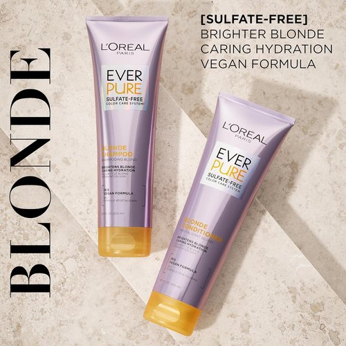 L'Oreal Paris EverPure Blonde Conditioner - Sulfate-Free Formula for Color-Treated Hair, 8.5 Fl Oz