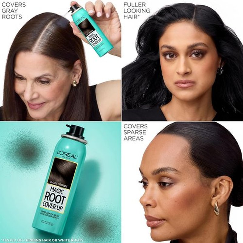 L'Oreal Paris Magic Root Cover Up - Gray Concealer Spray for Black Hair | 2 oz.