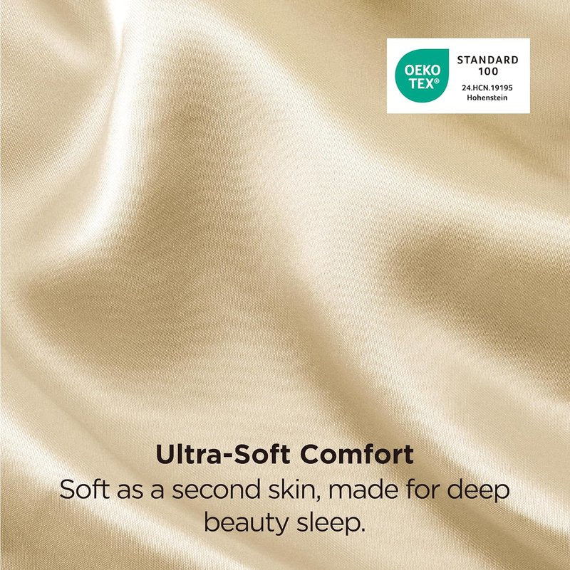 Bedsure King Size Satin Pillowcase Set - Champagne Gold Silky Pillow Cases for Hair & Skin | 20x36 Inches, 2-Pack