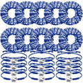 Hanaive 20 Pcs Hair Scrunchies and Adjustable Cheerleader Bracelets, Blue, Hair Ties and Charms for Cheer Team Gifts, Cheerleading Birthday Party