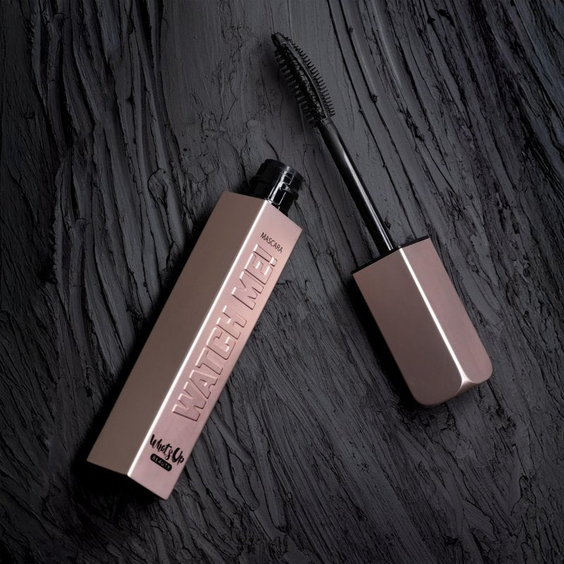 Whats Up Beauty - Watch Me! Black Volumizing and Lengthening Mascara with Peptide and Vitamin B5 Clean Made in Italy Cruelty Free Eye Lashes Makeup