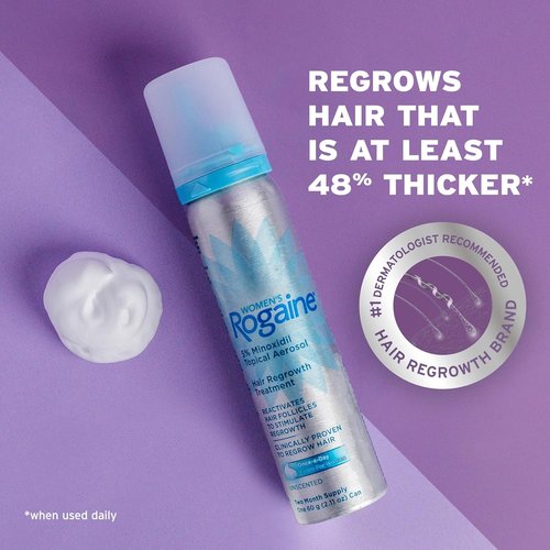 Rogaine for Women 5% Minoxidil Foam - Thinning Hair Growth Treatment | Unscented, 4-Month Supply (2 x 2.11 oz)