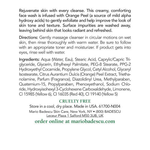 Mario Badescu Orange Cleansing Soap - AHA-Enriched Cream Face Cleanser for Dry Skin - Gentle Exfoliant