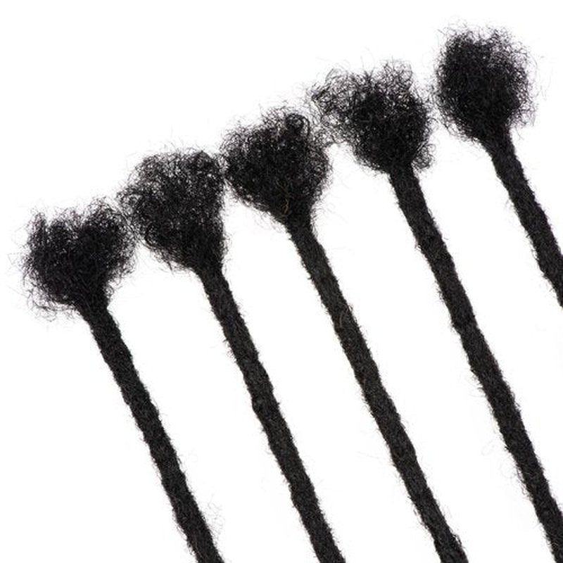 LinkMai 0.2-0.8cm Locs 8-18 I nch 20 Strands 100% Real Human Hair Dreadlock Extensions for Man/Women Permanent Loc Extensions Bundles Can Be Dyed Bleached Curled & Twisted (0.4CM, 1B, 14 INCH)