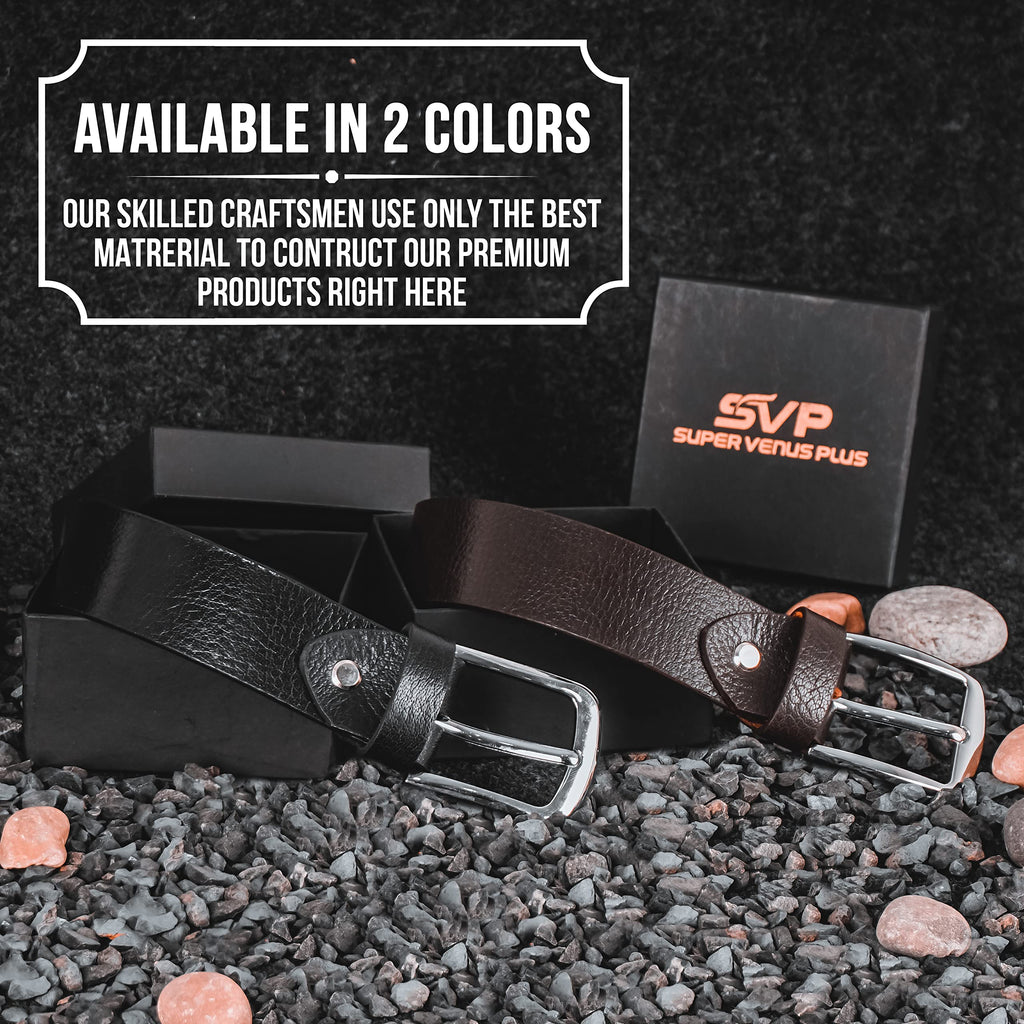 SUPER VENUS SV Leather Belts (Brown, 32)