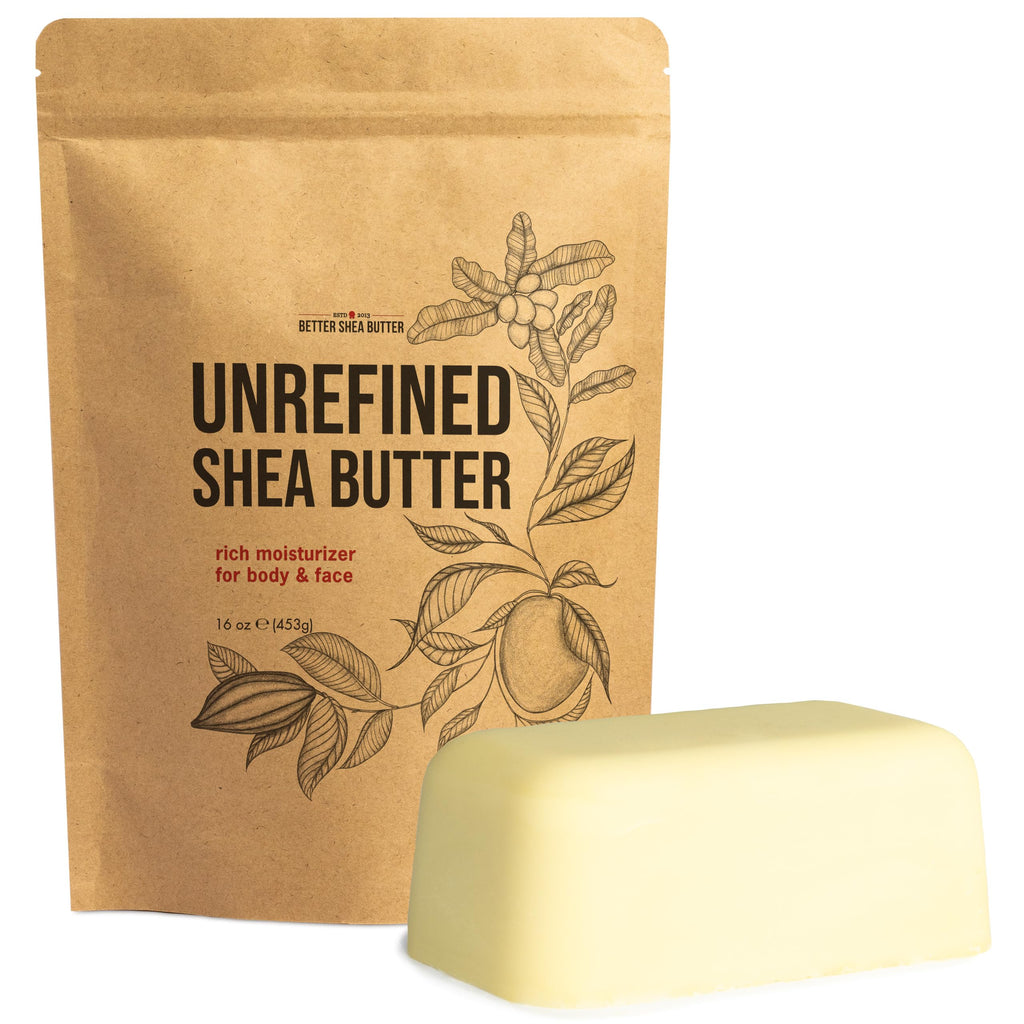 Raw Shea Butter – 100% Pure Unrefined African Shea Butter | Deep Moisturizer for Dry Skin, Hair and Scalp | DIY Body Butter, Lip Balm and Soap Base | Natural Earthy Aroma (1 lb Block)