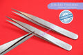 German Stainless Jewelry Forceps Fine Tip Repairment Tweezers Pair 2 ea Splinter Tweezers Cynamed