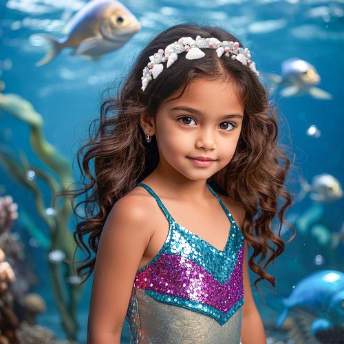 Oriamour Mermaid Crown Seashell Pearl Headband, Beach Wedding Hair Accessory with Pink and White Pearls, Bridal Headbands For Women Girls Summer Headwear Mermaid Headpiece