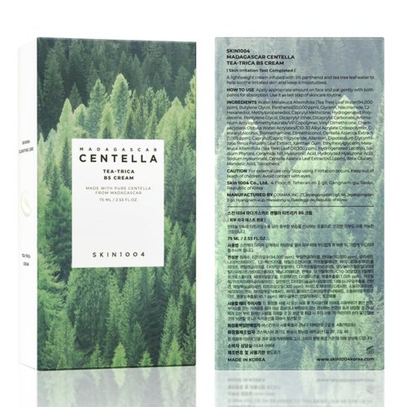 SKIN1004 Tea-Trica B5 Cream, Face Moisturizer with Centella Asiatica & Panthenol B5, Gel Moisturizer for Soothing & Hydrating, Cica Cream with Tea Tree & Centella, Korean Skin Care, 2.53 fl.oz / 75ml