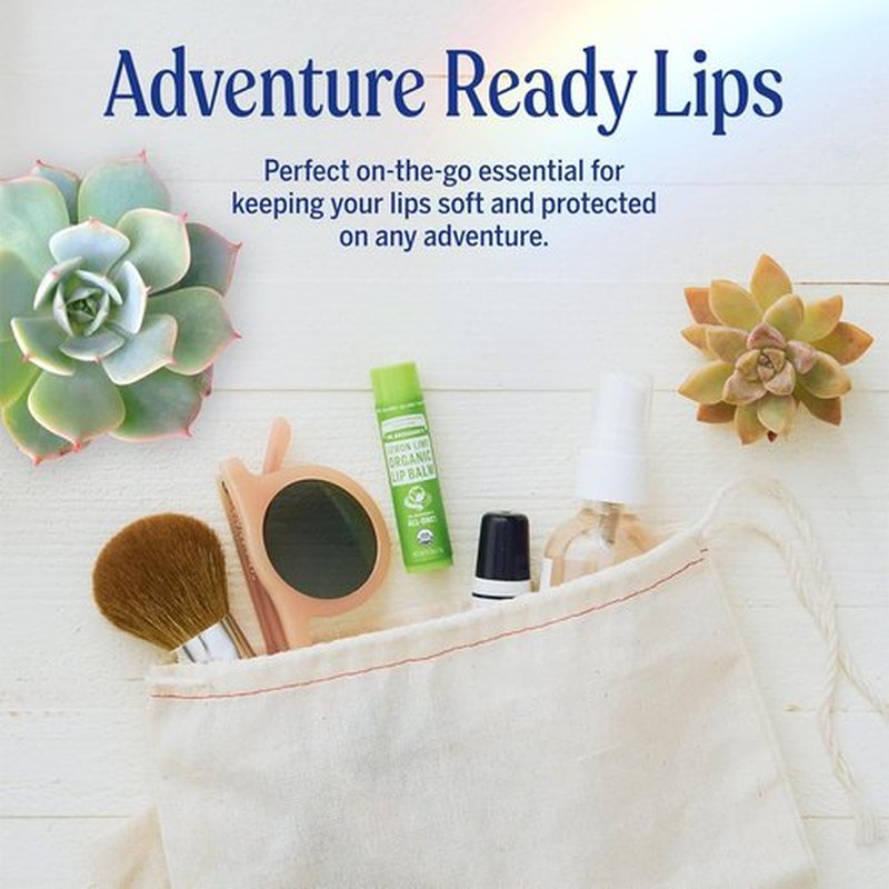 Dr. Bronner’s Organic Lip Balm - 6-Pack Moisturizing, Petroleum-Free Formula with Beeswax & Avocado Oil - Lemon Lime