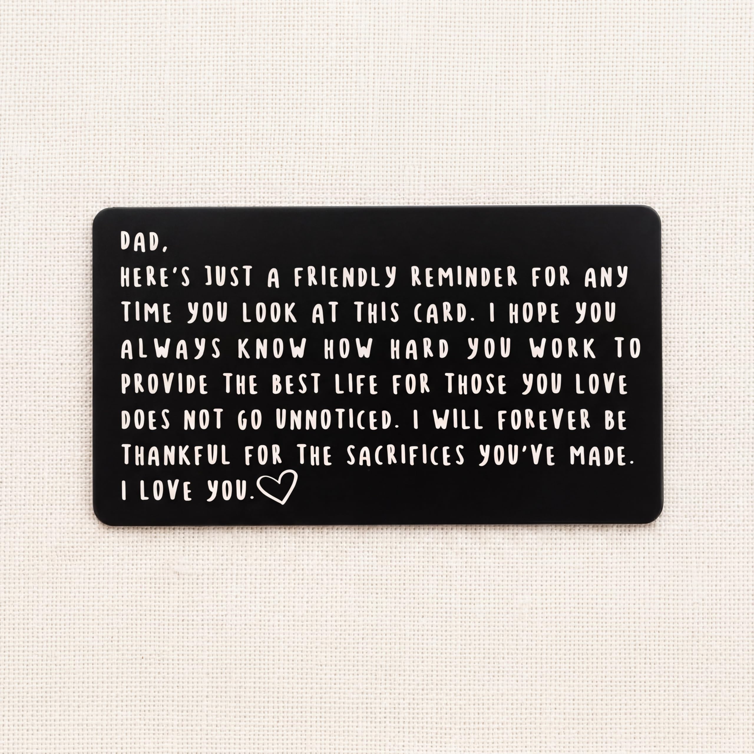 Red Dot Laser Engraving Wallet Card for Dad – Father's Day from Son or Daughter for the Best Dad Ever - Voted Most Meaningful and Unique Gift for Fathers - Gift Ready, Engraved
