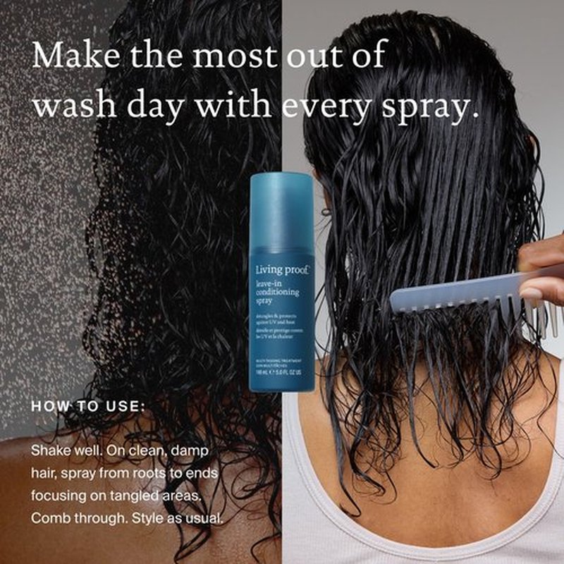 Living Proof Leave-In Conditioning Spray, Hair Strengthening Detangler Spray for Women with Heat Protection, For All Hair Types