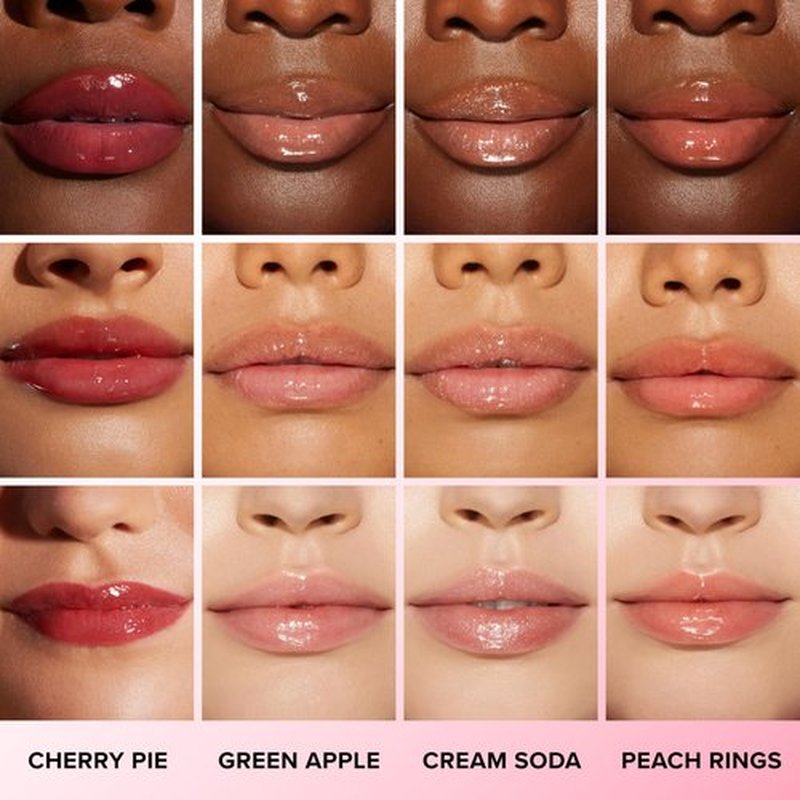 Too Faced Kissing Jelly Lip Oil + Gloss | Hydrating Lip Serum Treatment with Jojoba Oil for Instant Moisture and Glossy Shine, 0.15 Fl Oz, Raspberry