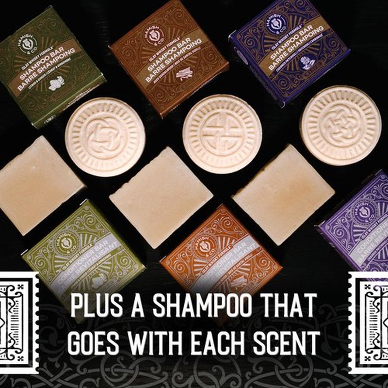 Hamish & Co. Conditioner Bar - Aged Sandalwood - Conditioner for Men - Handcrafted with Scottish Islay and Whiskey Infused - Made from Natural Ingredients - Sulfate, Paraben, Cruelty, and Plastic-Free