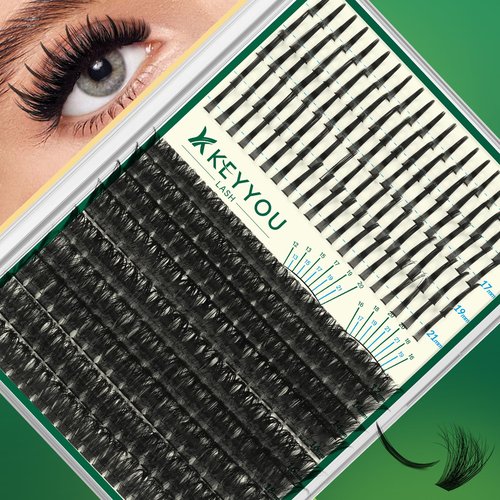 KEYYOU Lash Clusters 280Pcs 100D Long 10-18MIX Lash Spikes Eyelash Clusters Volume Individual Lashes DIY Spiky Lash Extension Cluster Eyelash Extensions(100D&Spikes-D-12-20MIX+13-21MIX)