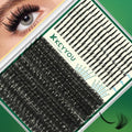 KEYYOU Lash Clusters 280Pcs 100D Long 10-18MIX Lash Spikes Eyelash Clusters Volume Individual Lashes DIY Spiky Lash Extension Cluster Eyelash Extensions(100D&Spikes-D-12-20MIX+13-21MIX)