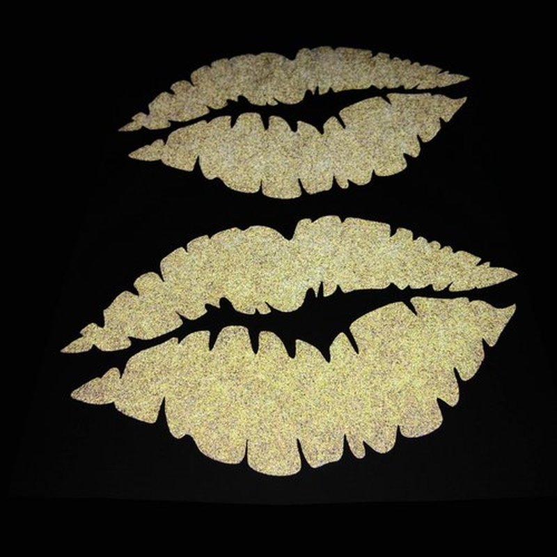CUSHYSTORE 2X Lips Kiss Lady Sweet Girl Reflective Decal Sticker (3"x1.9", White)