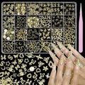 240 Pcs 3D Gold Nail Charms, Mixed Alloy Crown Bows Cross Nail Gold Charms, Golden Planet Star Metal Nail Art Charms Snake Charms for Acrylic Nails DIY Y2K Accessories