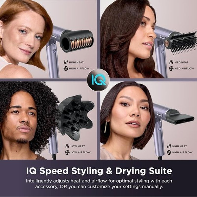 Shark SpeedStyle Pro Flex Hair Dryer System - High-Velocity, Lightweight, Ionic with Scalp Shield & IQ Speed | HD543PL