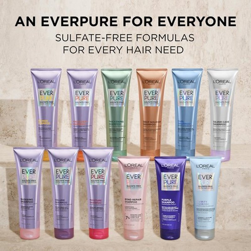 L'Oreal Paris EverPure Silver Care Sulfate Free Conditioner, Brightening and Nourishing Hair Care for Gray and Silver Hair, Vegan Formula with Peptides, 8.5 Fl Oz