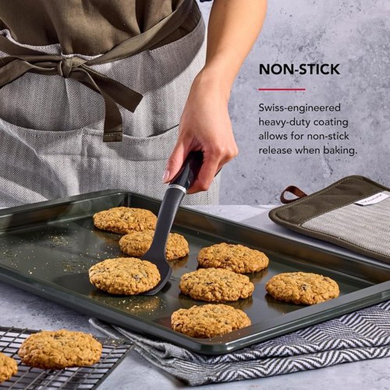 KitchenAid Non-Stick Baking Sheet - 13x18 Inch | Durable Evergreen Color for Easy Baking