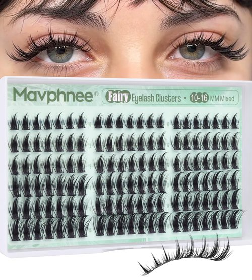 Fairy Lash Clusters Spiky Cluster Eyelash Extensions Anime Individual Lashes Natural Lash Extensions Wispy Cluster Lashes Clean Beauty 126Pcs Eyelash Clusters On-The-Go Lash Pack (10-16MM, C-Curly)