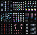Le Fu Li 9 Sheets Eye Body Face Gems Makeup Jewels Rhinestone Stickers Self Adhesive Crystal Rainbow Makeup Diamonds Face Stick Gems for Women Festival Accessory and Nail Art Decorations