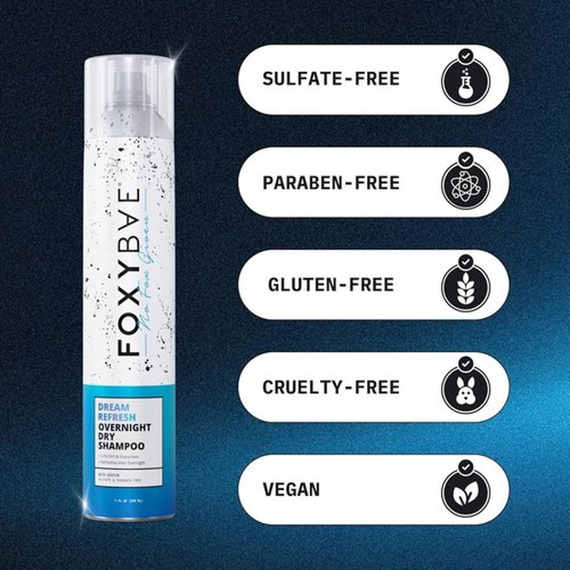FoxyBae Overnight Dry Shampoo Spray - Biotin & Charcoal Formula for Oil Control | 7 fl oz