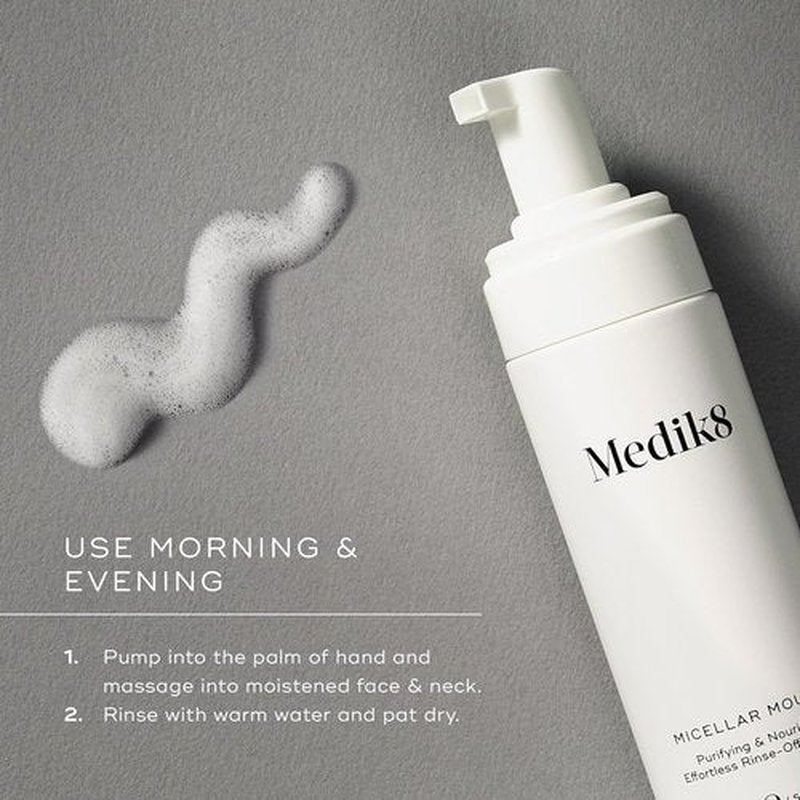 Medik8 Clarifying Foam - Lightweight Exfoliating Face Cleanser with AHA & BHA - 5 oz