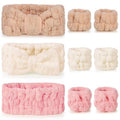 DiyJibb 9 Pcs Spa Headband for Washing Face,Skincare Headband and Wristband Set,Women Teen Girls Facial Hairbands for Washing Face, Makeup, Sports, Yoga (apricot + pink + grey)