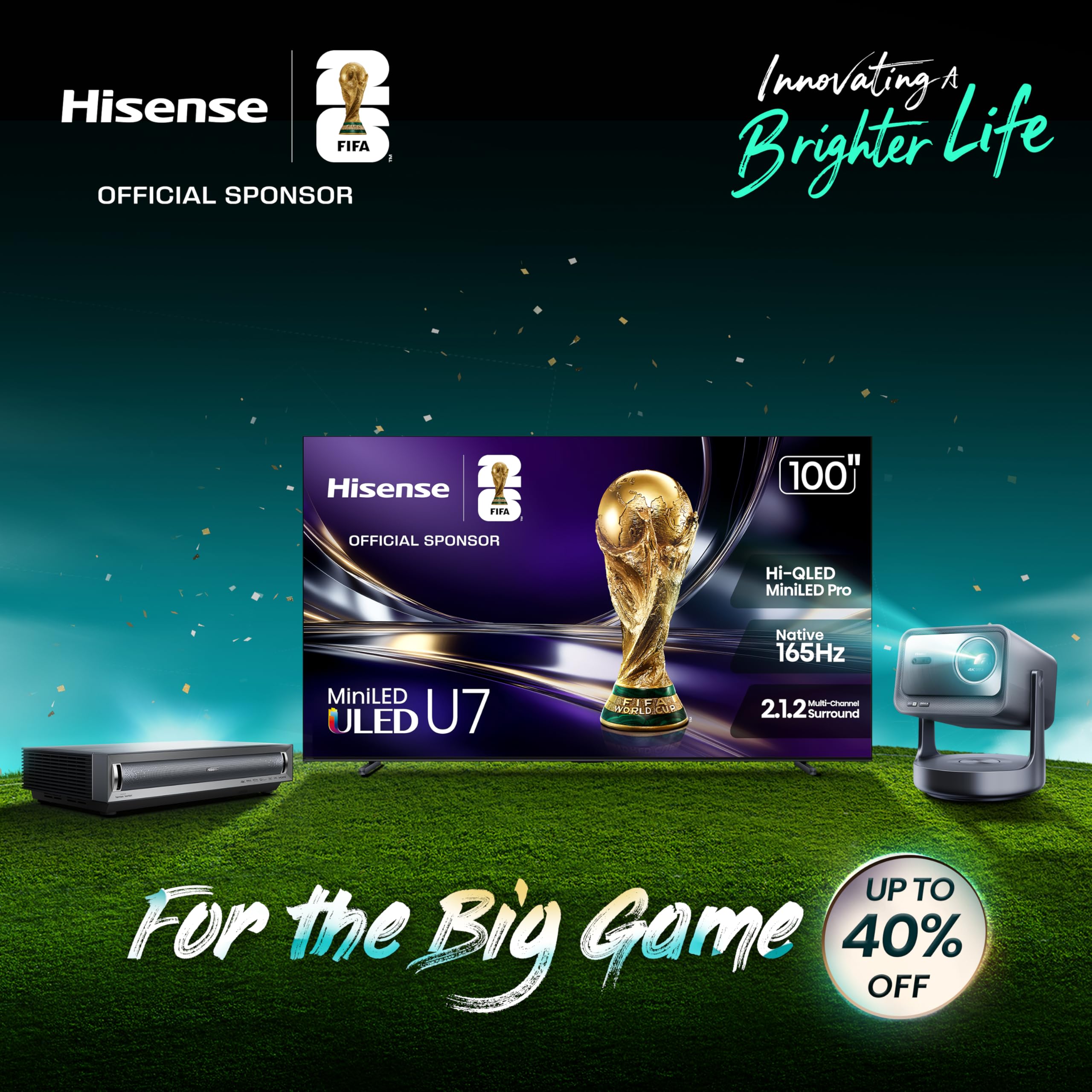 Hisense 65" Class U6 Series Mini-LED 4K UHD Smart Fire TV (65U65QF, 2025 Model) - QLED, Native 144Hz, HDR10+, Dolby Vision IQ, Dolby Atmos, Game Mode Pro, ALLM, Alexa Built in, Black