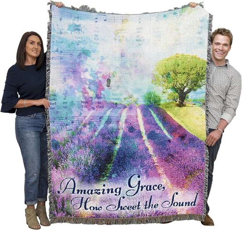 Pure Country Weavers Amazing Grace Blanket - Woven Cotton Tapestry Throw - Made in The USA (72x54)