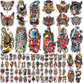 Yazhiji 77sheets Waterproof Fake Tattoo for Men or Women 17sheets Larger Half Arm Owl Peony Butterfly Snake Temporary Tattoos for Boy or Girl And 60 sheets Tiny Flower Tattoo Sticker for Kids