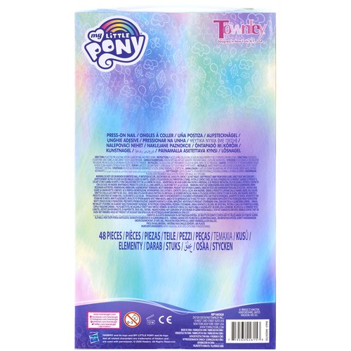 My Little Pony - Townley Girl 48 Pcs Press-On Nails Artificial False Nails Set for girls, kids with Pre-Glue Full Cover Acrylic Nail Tip Kit, Ages 6+ for Parties, Sleepovers and Makeovers