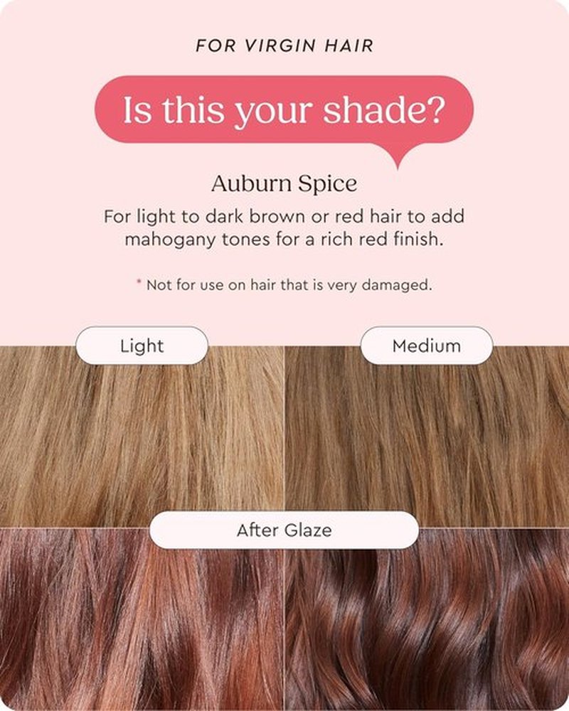 Glaze Color Conditioning Gloss - Tinted Moisturizer for Brown & Red Hair, Boosts Shine & Repairs Damage - Auburn Spice, 6.4 oz