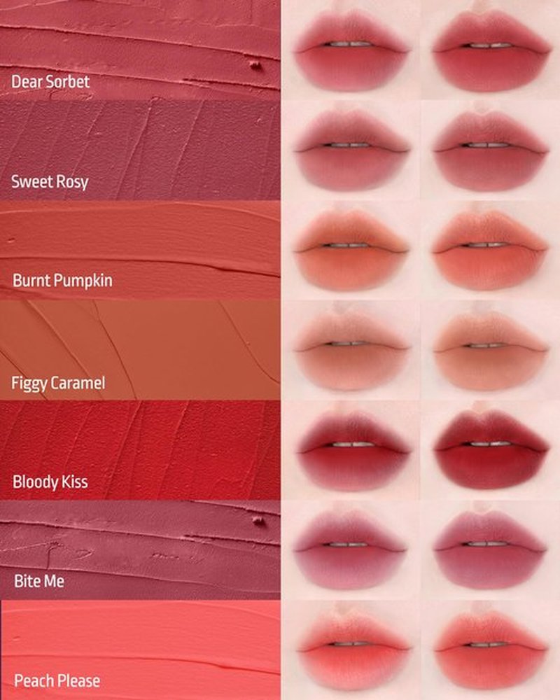 H HEVVY HEVVYMAKEUP Blurring Effect Lip Tint - Airy Velvet Matte Lips - Vegan, Longwear, Vibrant, Buildable Creamy Soft Texture - Korean Lip Makeup, Dear Sorbet, 0.13 fl.oz.
