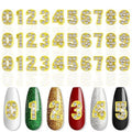 SILPECWEE 30pcs Number Nail Charms Gold Nail Jewels Number For Nails 3d Nail Art Charms Nail Rhinestones Nail Studs Nail Decoration for Nail Art DIY Craft