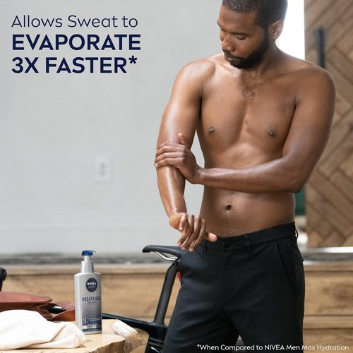 NIVEA MEN Breathable Body Lotion - 48-Hour Hydration for Men | 13.5 Fl Oz Bottle