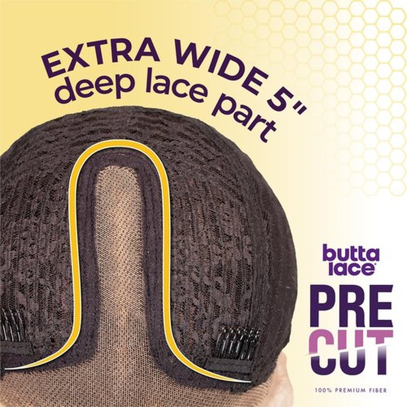 Sensationnel Butta Lace Precut Wigs - Unit 4 Glueless Extra Wide 5 Inch Deep Parting Synthetic Pre Tweezed Smaller Knot Hairline (BALAYAGECOPPER)