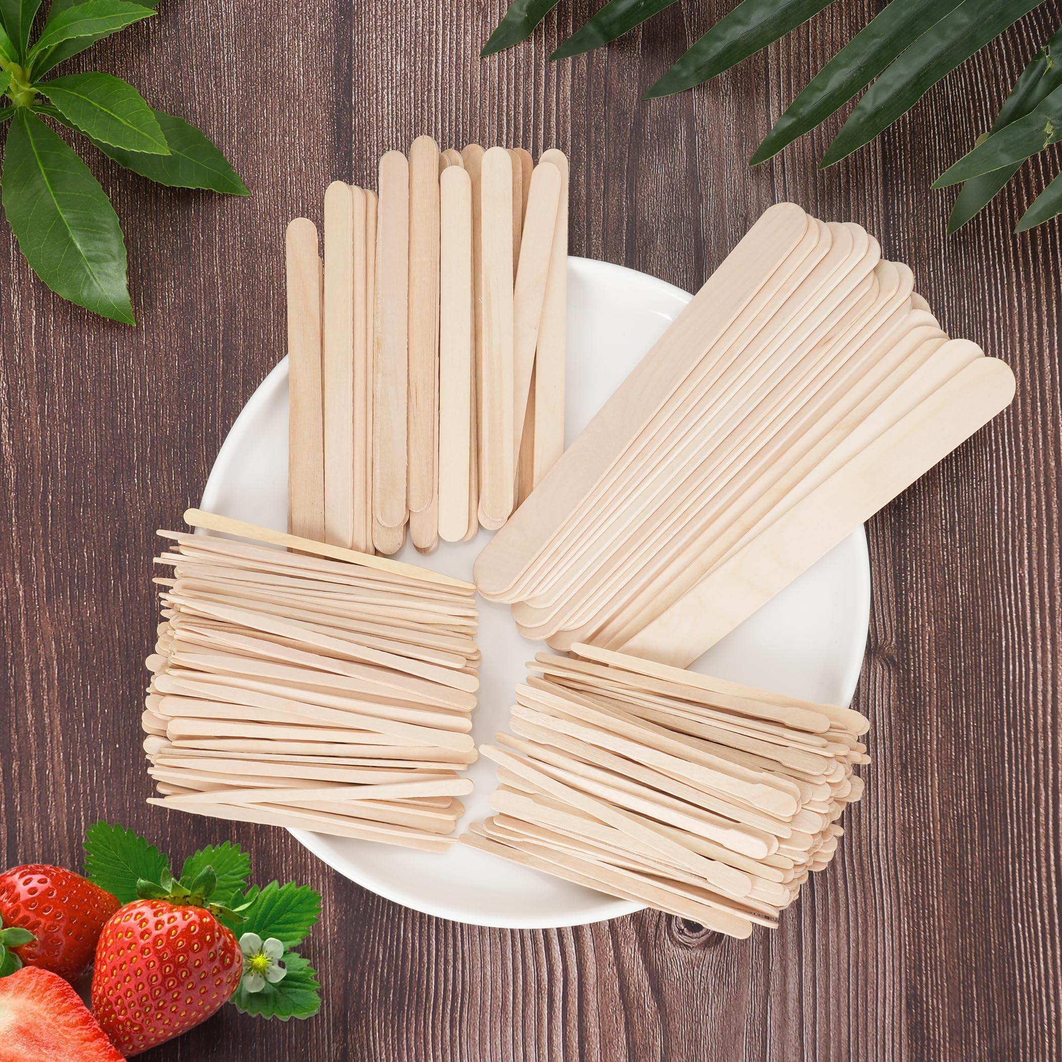 1000Pcs Waxing Sticks - 4 Style Assorted Wood Wax Sticks for Body Face Hair Removal, Eyebrow Lip Nose Small Waxing Applicator Sticks, Wax Spatula Applicator Wooden Craft Sticks
